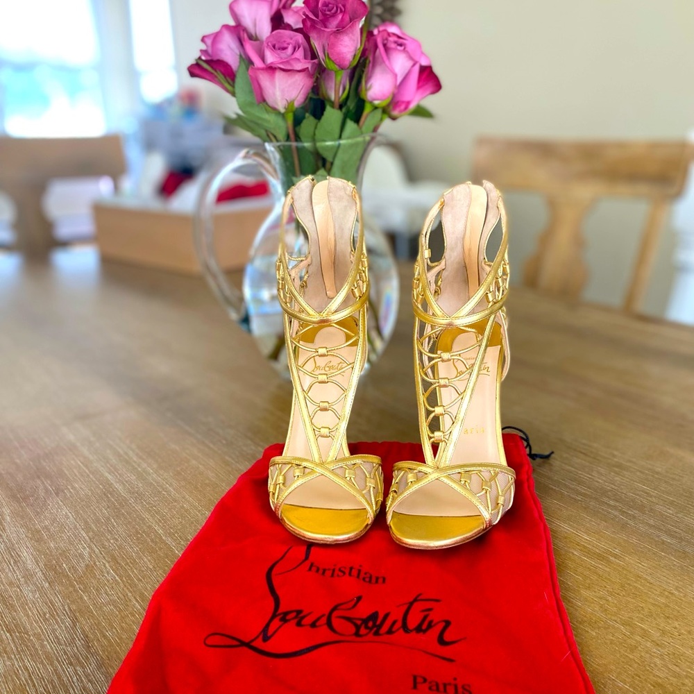 Christian Louboutin “Martha” Gold Heels Sz37